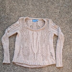 Simply Vera Women's Beige Scoop Neck Sweater